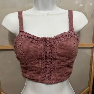 Aeropostale Rose Pink Cropped Sleeveless Top